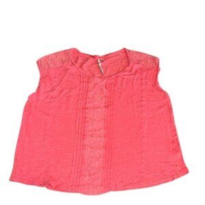 Lauren Conrad Coral Lace-Accent Sleeveless Top XL